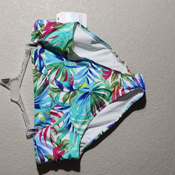 Time and Tru Bikini Bottoms Womens XL 16-18 New Swimsuit High Waist Floral - Picture 1 of 4